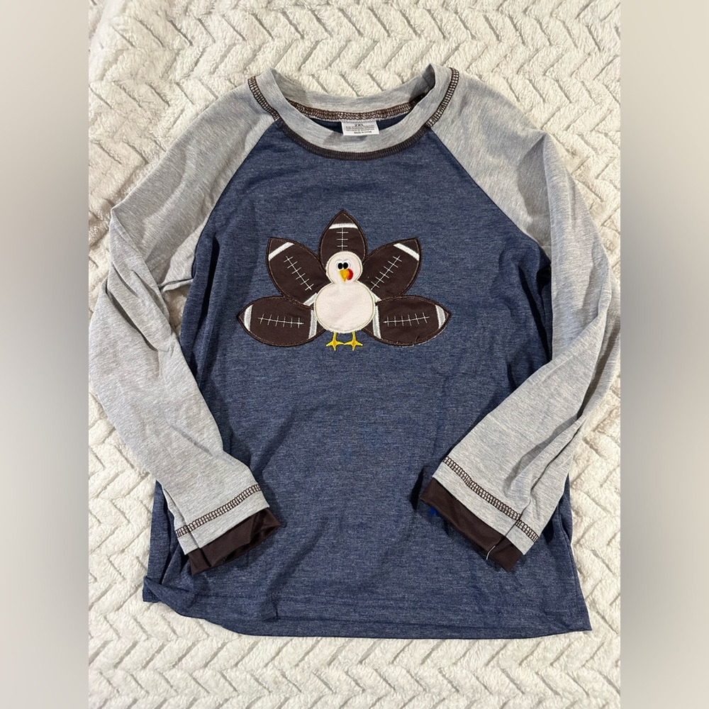 Boys Football Turkey Long Sleeve Tee. New Boutique.